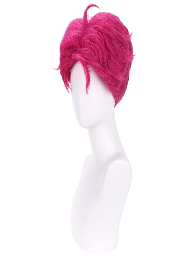 MAGQOO Boy Hot Pink Wig Men Short Straight Fluffy Hot Pink Wig Cartoon Movie Halloween Cosplay Costume Animie Wigs - Image 2